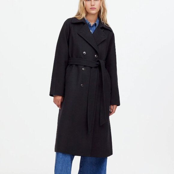 Madewell Jackets & Blazers - Madewell Double-Breasted Trench Coat True Black Polished Chic City Winter NWT
